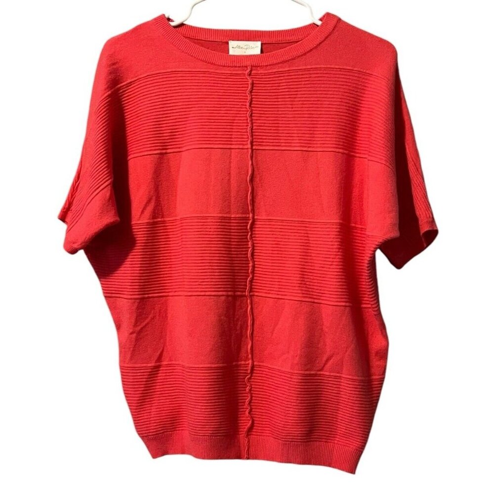 Alli Rose Womens Sweater Size Small Round Neck Ribbed Pink Ish Red Career Modern